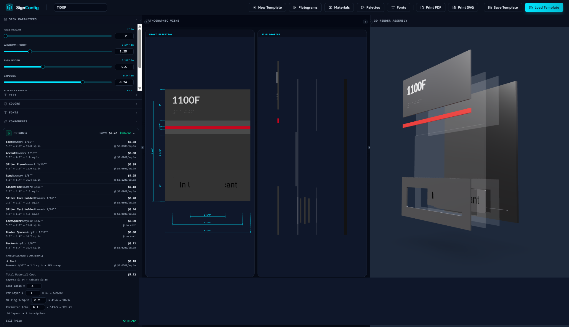 SignConfig CPQ Tool
